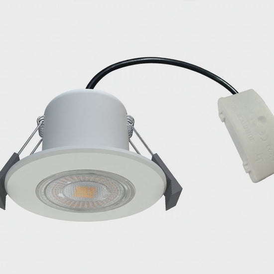 DL99Y 5W 6500K fire rated downlight 360 product showcase (10s)