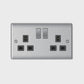 Brushed steel switched sockets demonstration video – rocker presses, product only