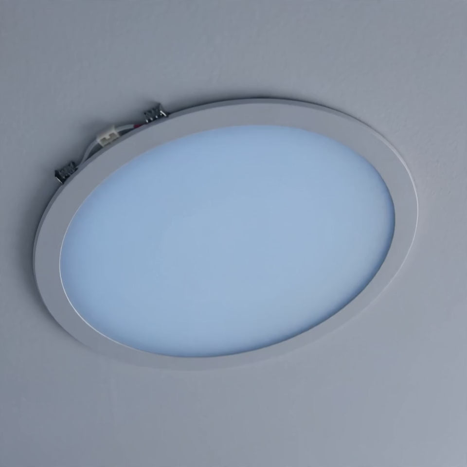 Round recessed LED panel 6500K demo