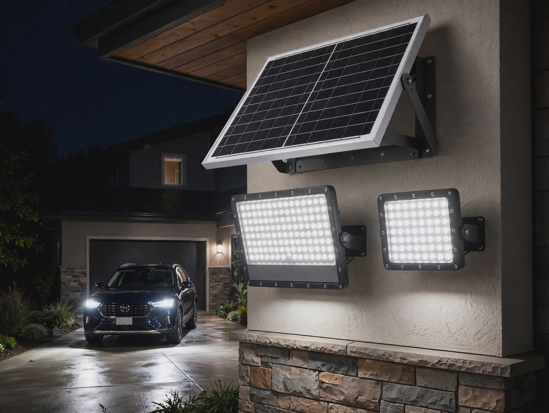100W Solar Floodlight 227009 remote control demo