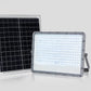 100W Solar LED Floodlight glowing bright white in studio